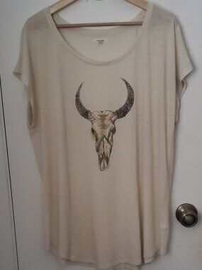 Maurices Bull Skull Western Graphic T-Shirt Women's Size XXL